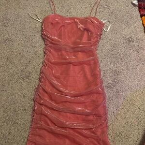 B Darlin Shimmering Pink Mini Dress